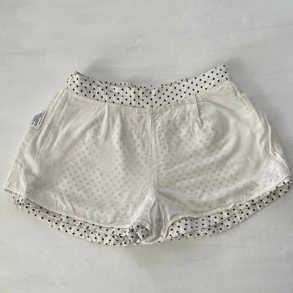 Kate Spade Polka Dot Shorts Womens Size S White Black Linen Blend Comfort Casual - Picture 6 of 16